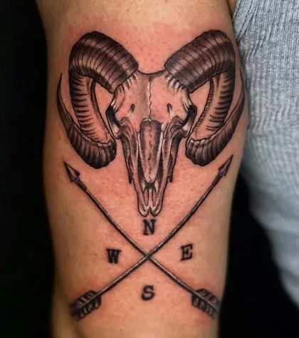 ram skull tattoo idea 8 ram skull tattoo with cardinal directions