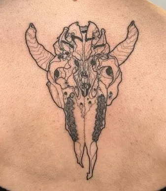 ram skull tattoo idea 9 hand poked ram skull tattoo