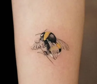 realistic bee tattoo idea
