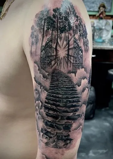stairway to heaven tattoo design 3 arm stairway to heaven tattoo