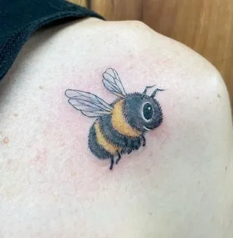 watercolor bee tattoo