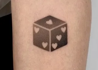 dice tattoo design 2 single hearts dice tattoo design