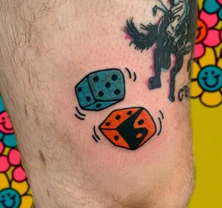 dice tattoo design 4 color dice tattoo design