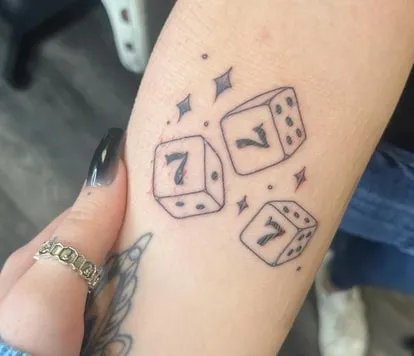 dice tattoo design 6 three dice tattoo design