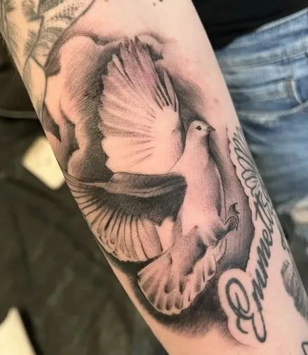 detailed dove tattoo design