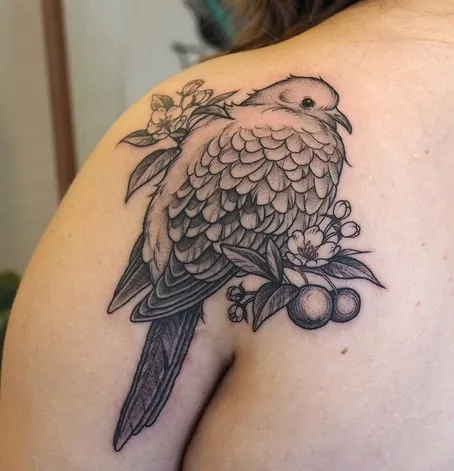 perched dove tattoo design