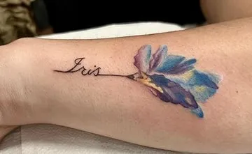 iris tattoo idea 3 blue watercolor iris tattoo idea