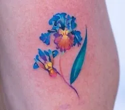 iris tattoo idea 4 blue yellow iris tattoo idea