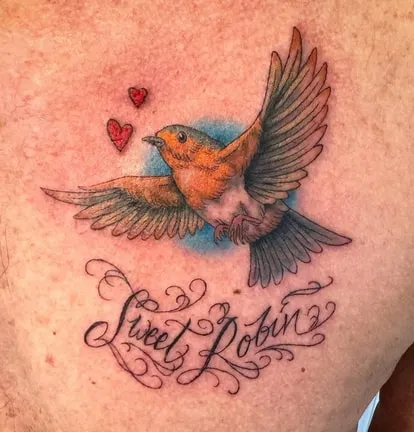 personalized robin tattoo design