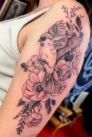 detailed sparrow tattoo design