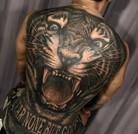 back tiger tattoo design