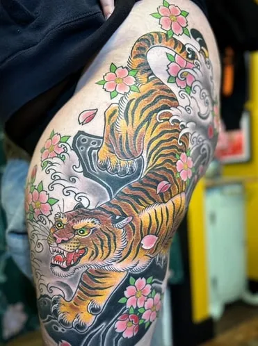 watercolor tiger tattoo design