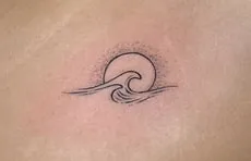minimal wave tattoo design