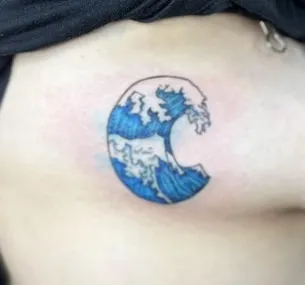 color wave tattoo design