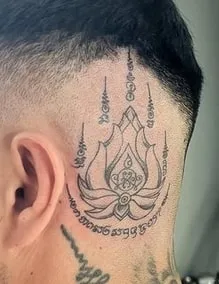 yantra tattoo design idea 6 behind ear yantra tattoo design idea