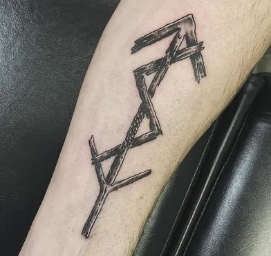 viking Inguz Rune Tattoo Design