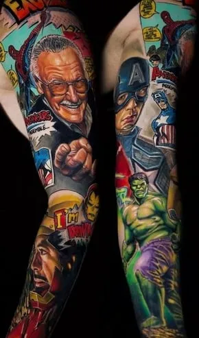 marvel tattoo design 7 themed marvel tattoo design